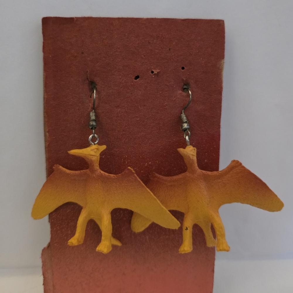 Dinosaur Earrings - Orange